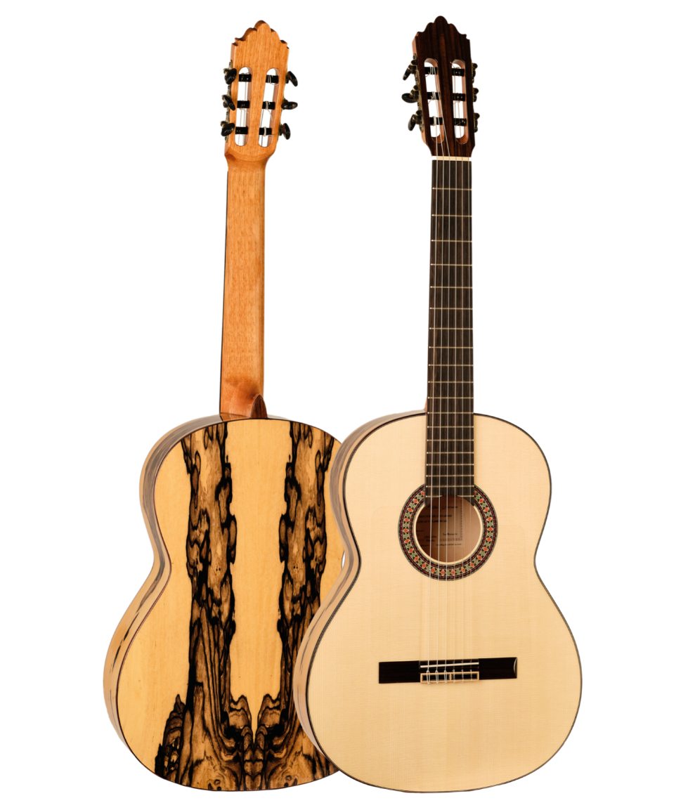 Guitarra ebano blanco y pino 8